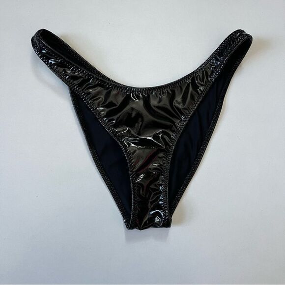 TRIANGL Faux Patent Leather Bikini Bottoms Small - Picture 1 of 8